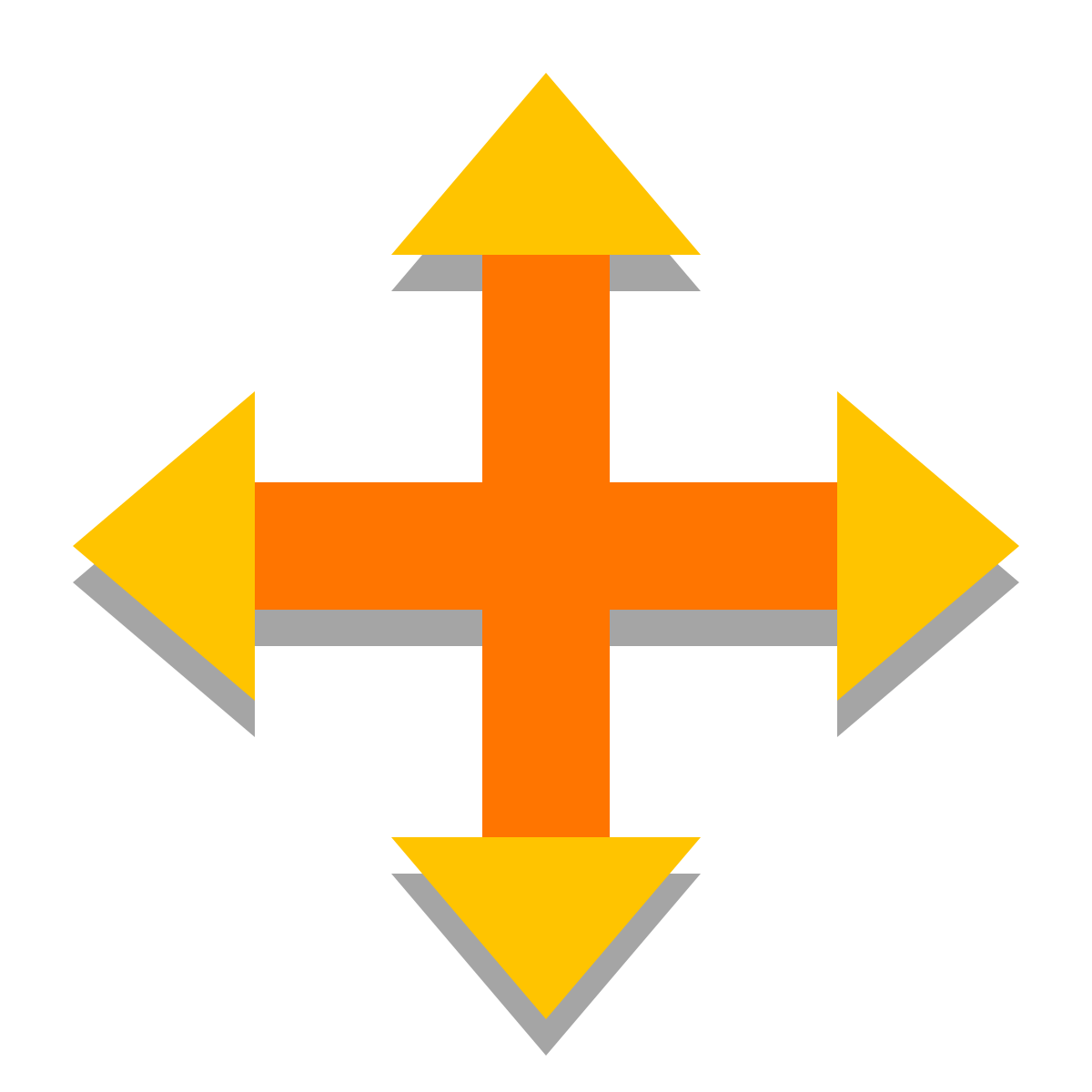 papercut style resize four directions icon
