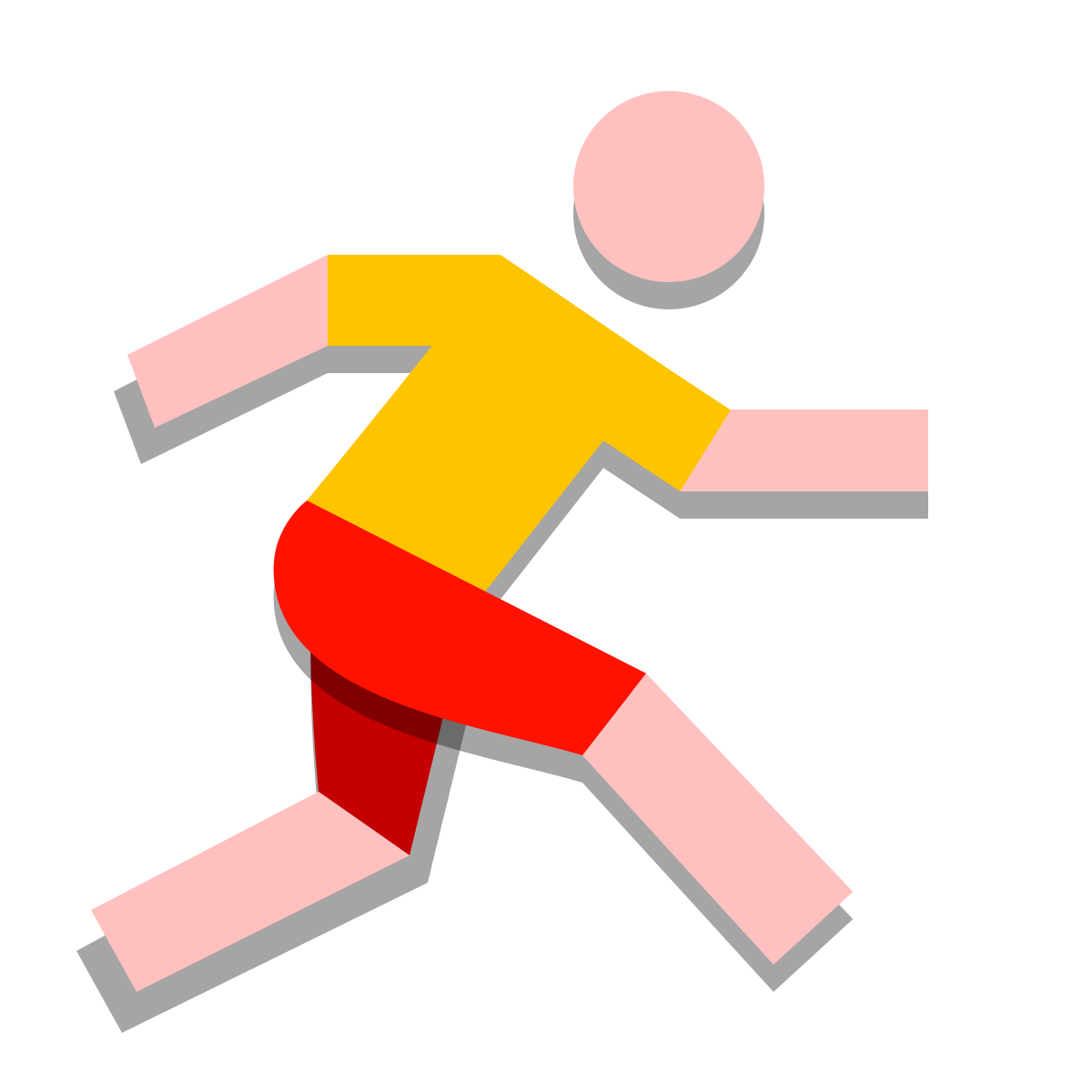 papercut style running icon