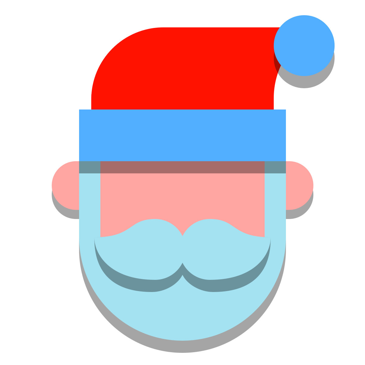 papercut style santa icon