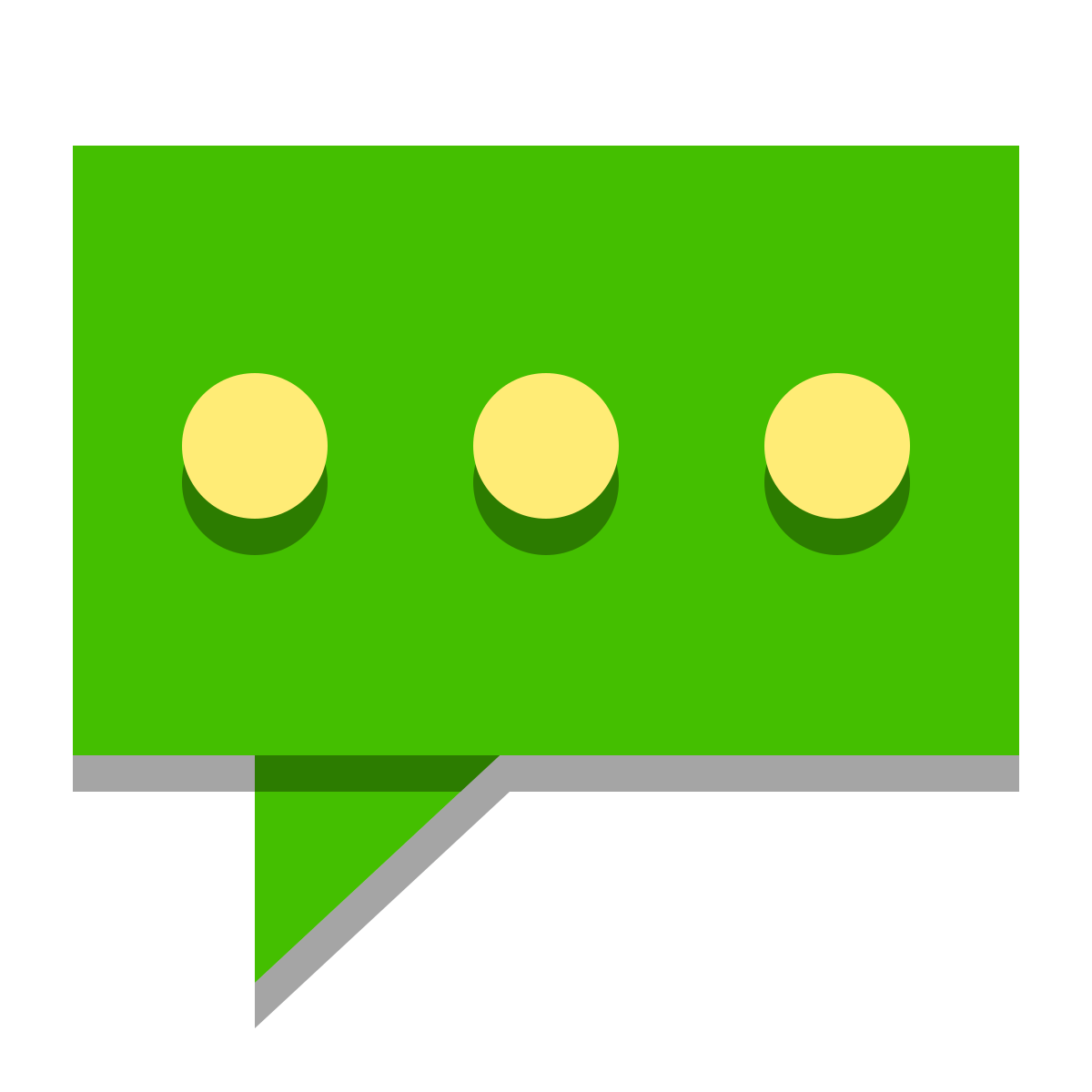 papercut style speech bubble with dots icon