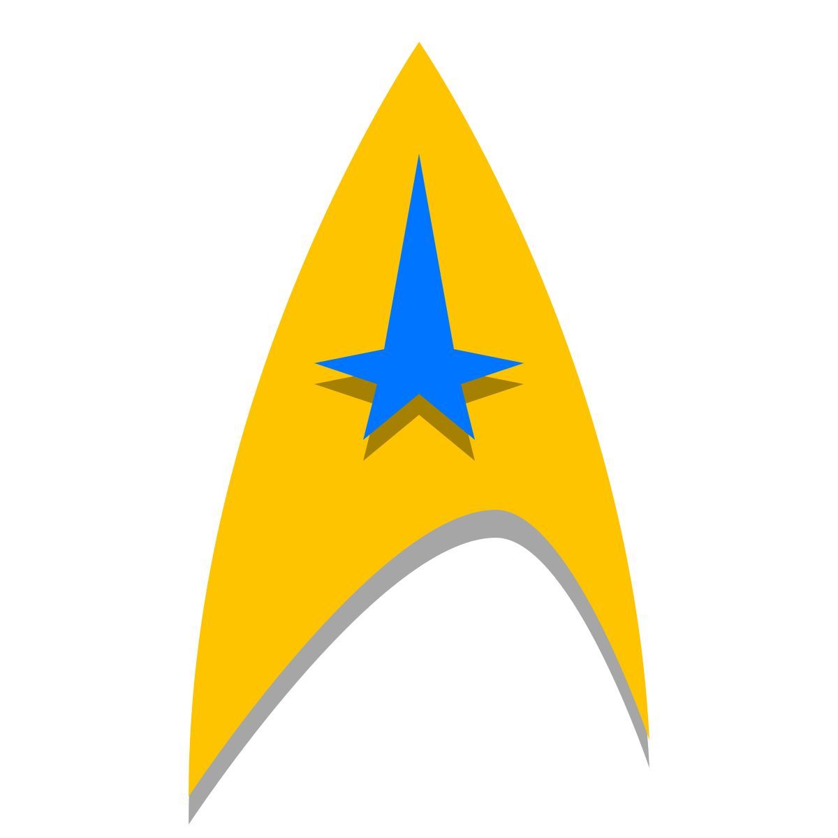 papercut style simbolo di star trek icon