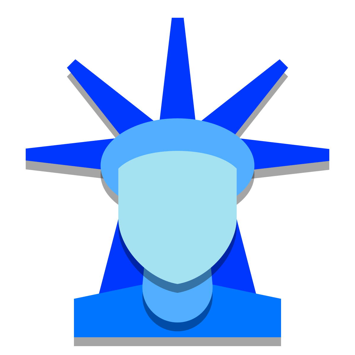 papercut style statue of liberty icon