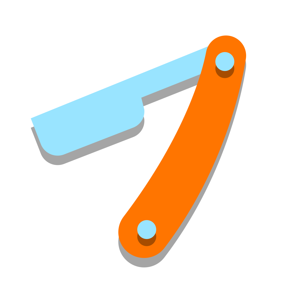 papercut style straight razor icon