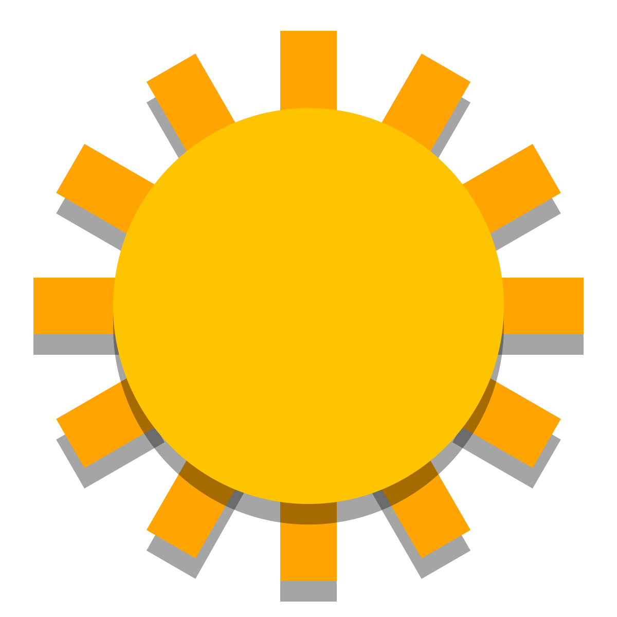 papercut style sun icon
