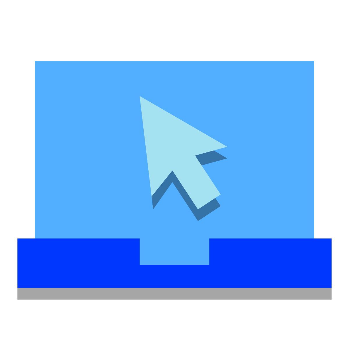 papercut style laptop with cursor icon