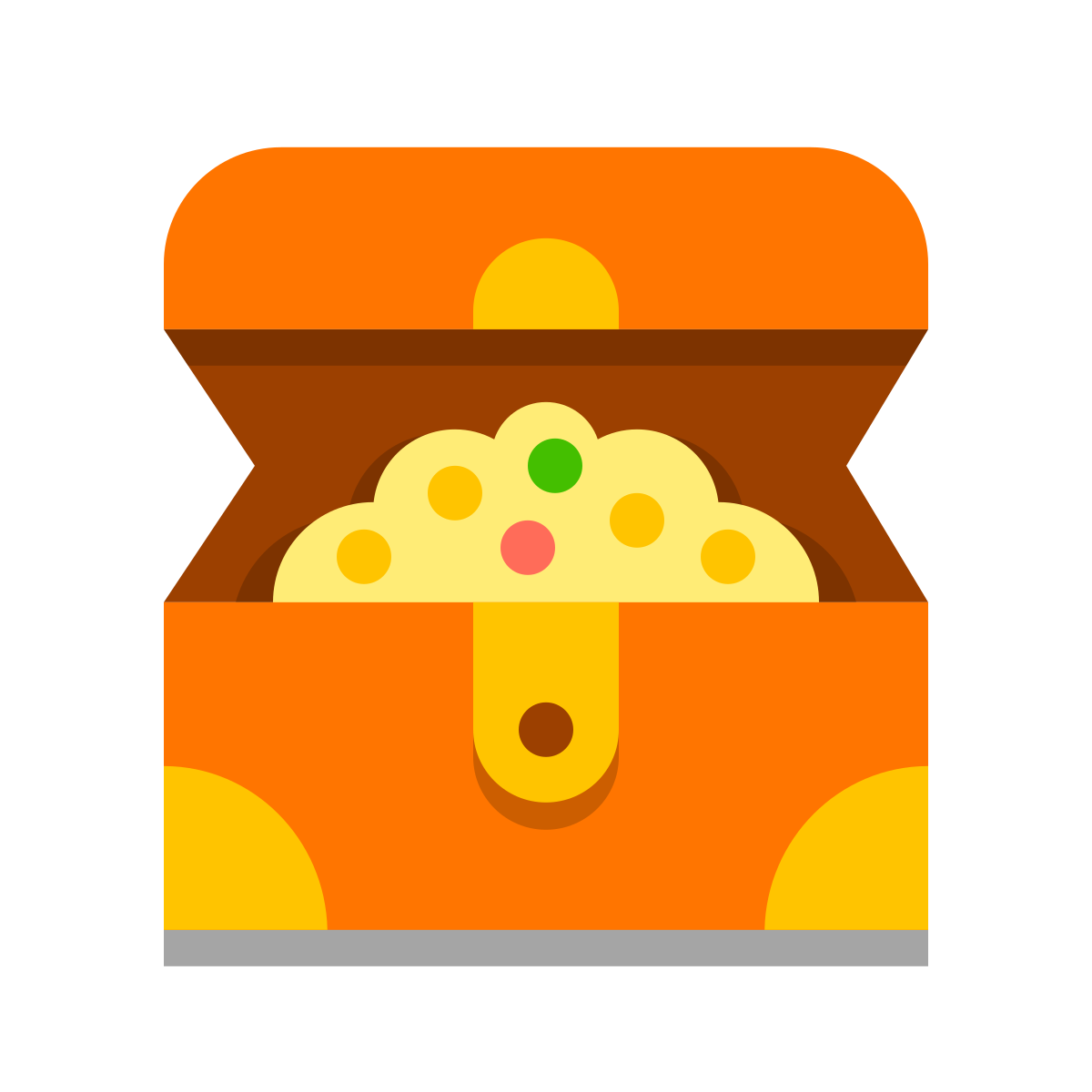 papercut style treasure chest icon