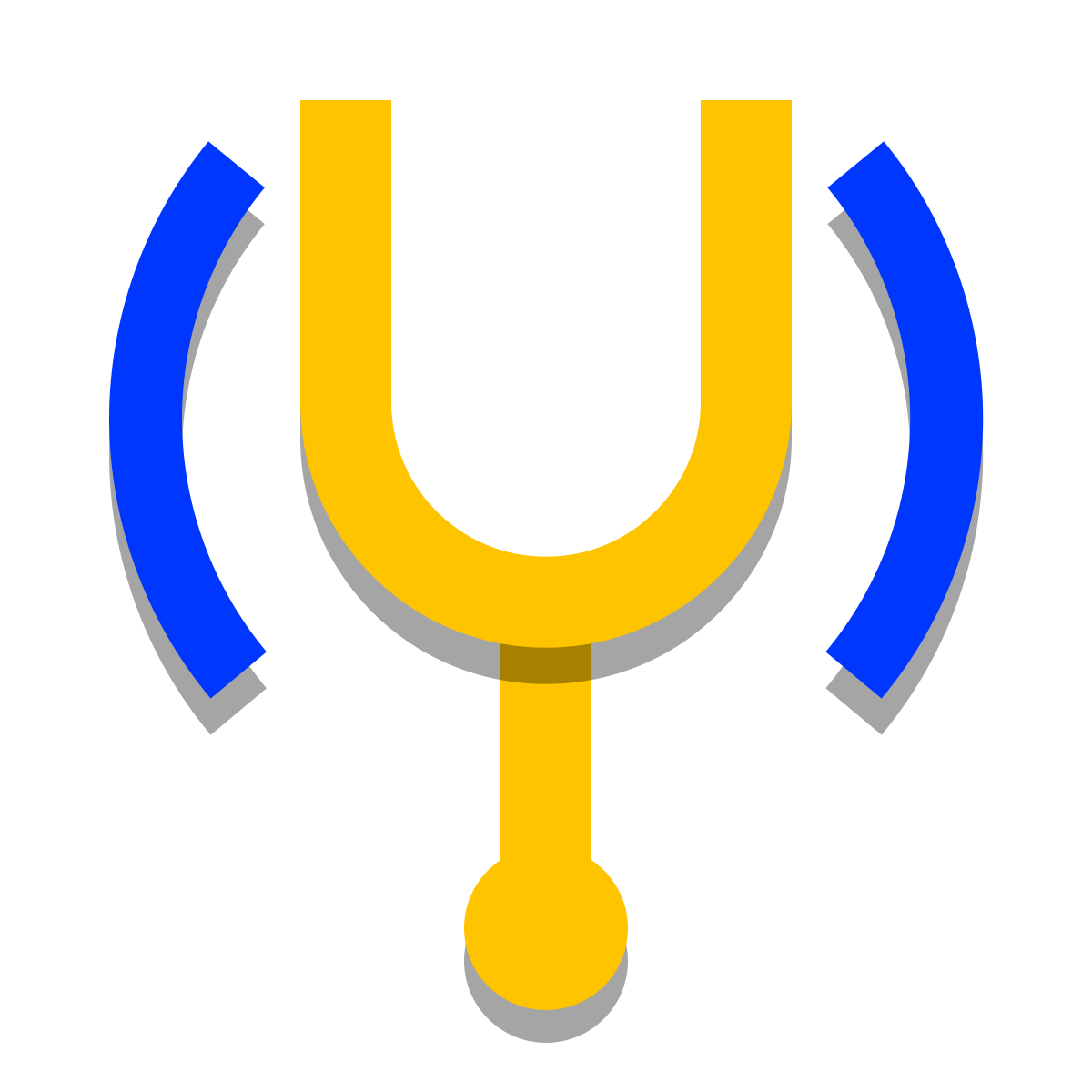 papercut style tuning fork icon