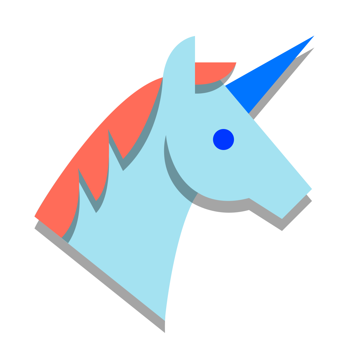 papercut style unicorn icon