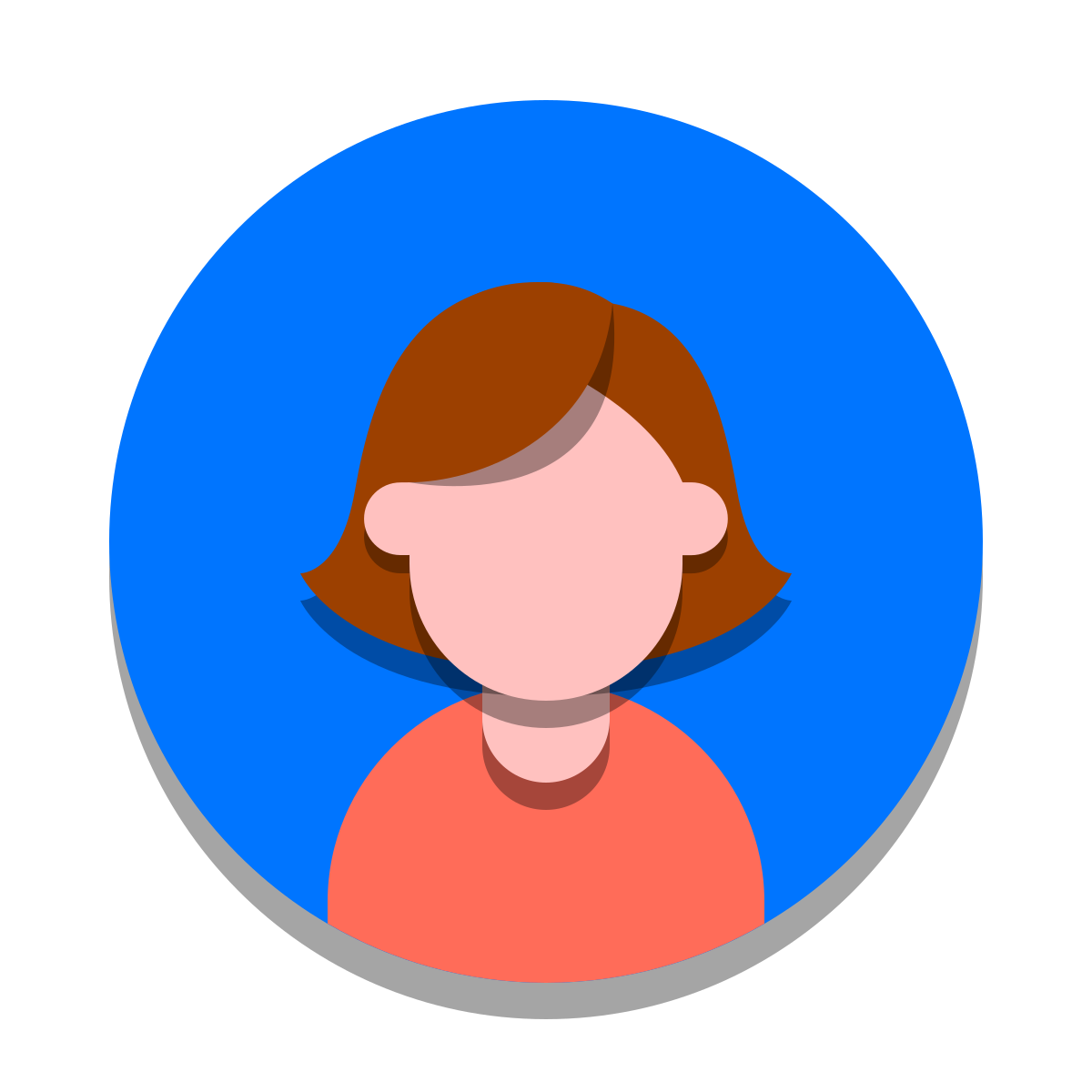 papercut style user female circle icon