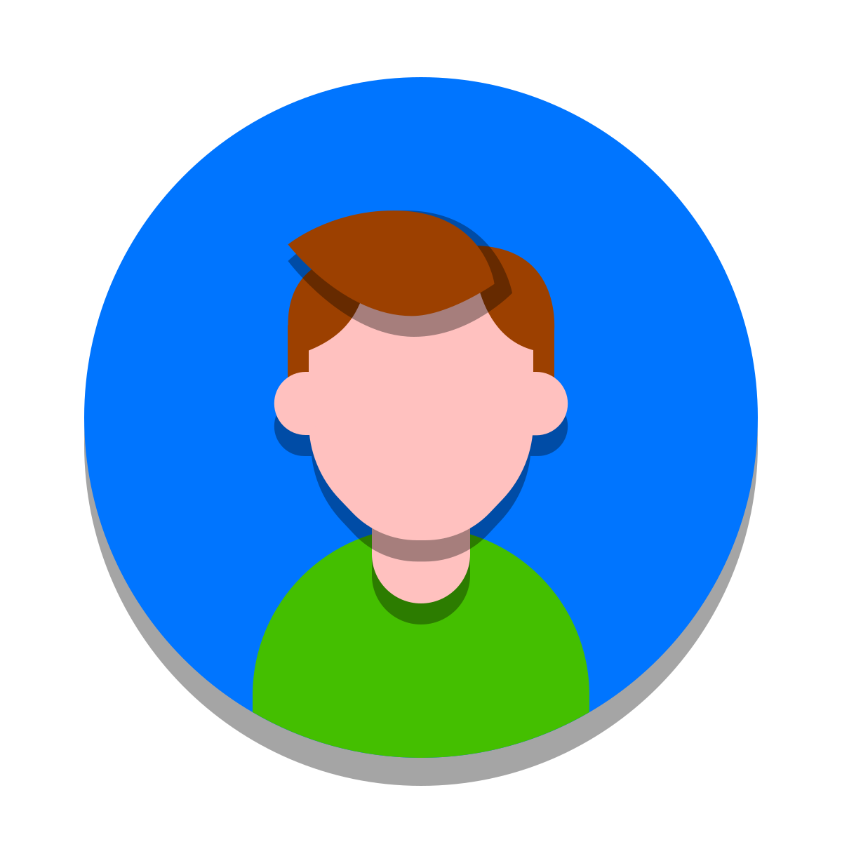 papercut style user male circle icon