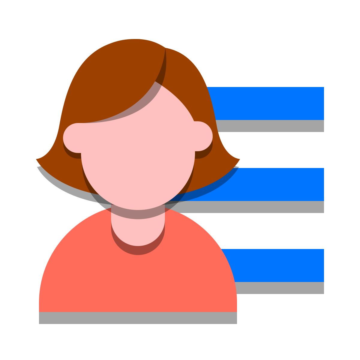 papercut style user menu female icon