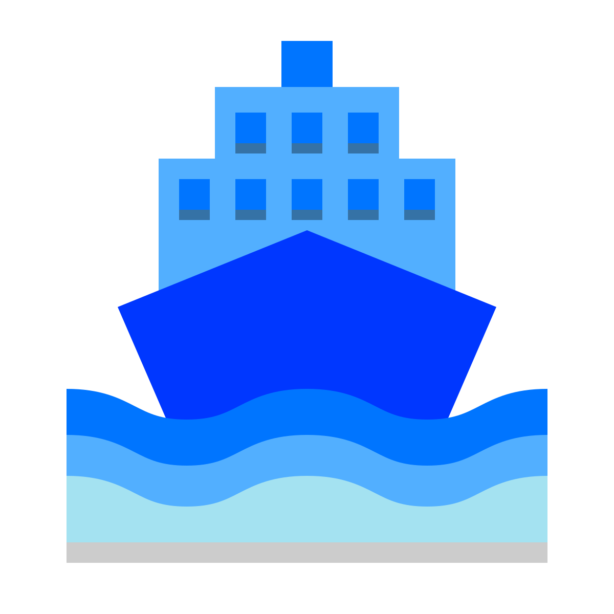 papercut style water transportation icon