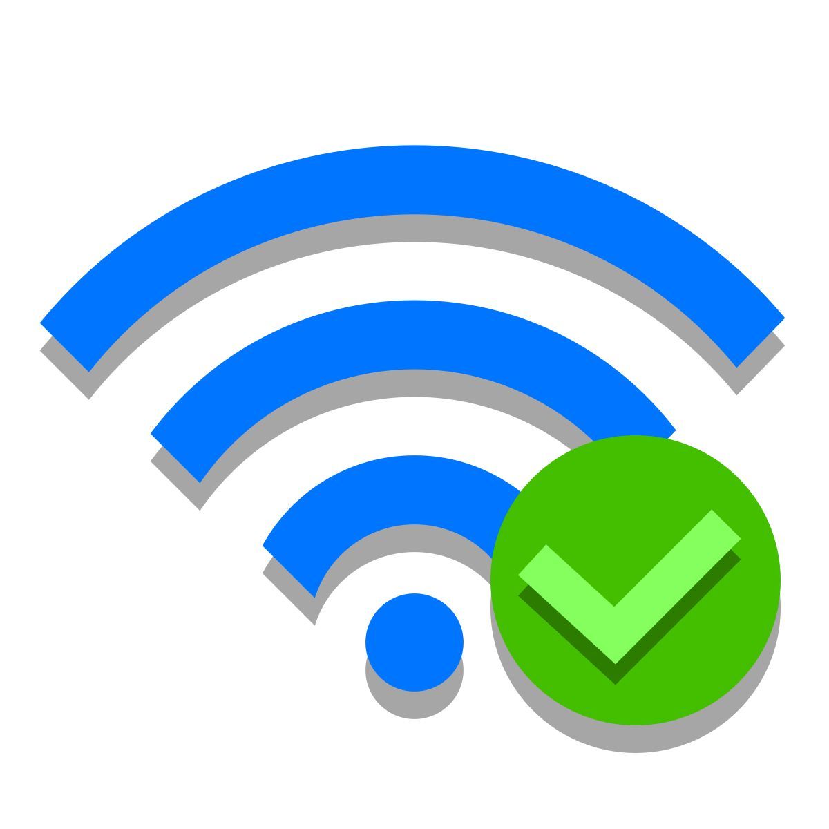 papercut style wi fi connected icon