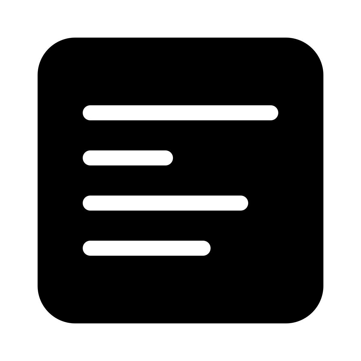 parakeet filled style text linksbündig icon