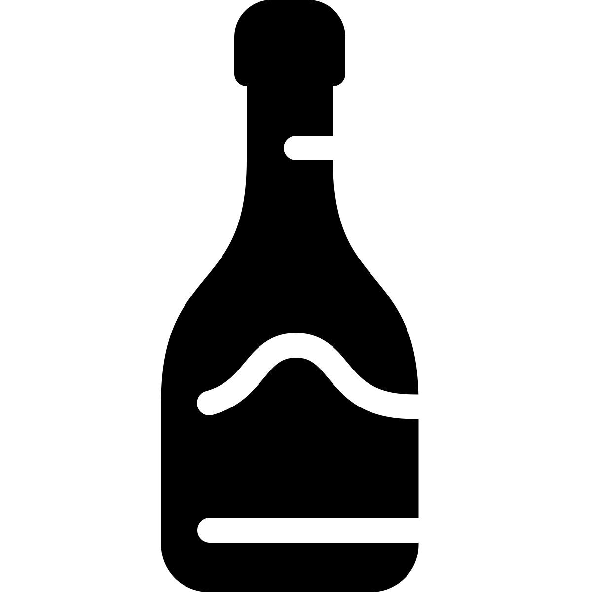 parakeet filled style champagnerflasche icon
