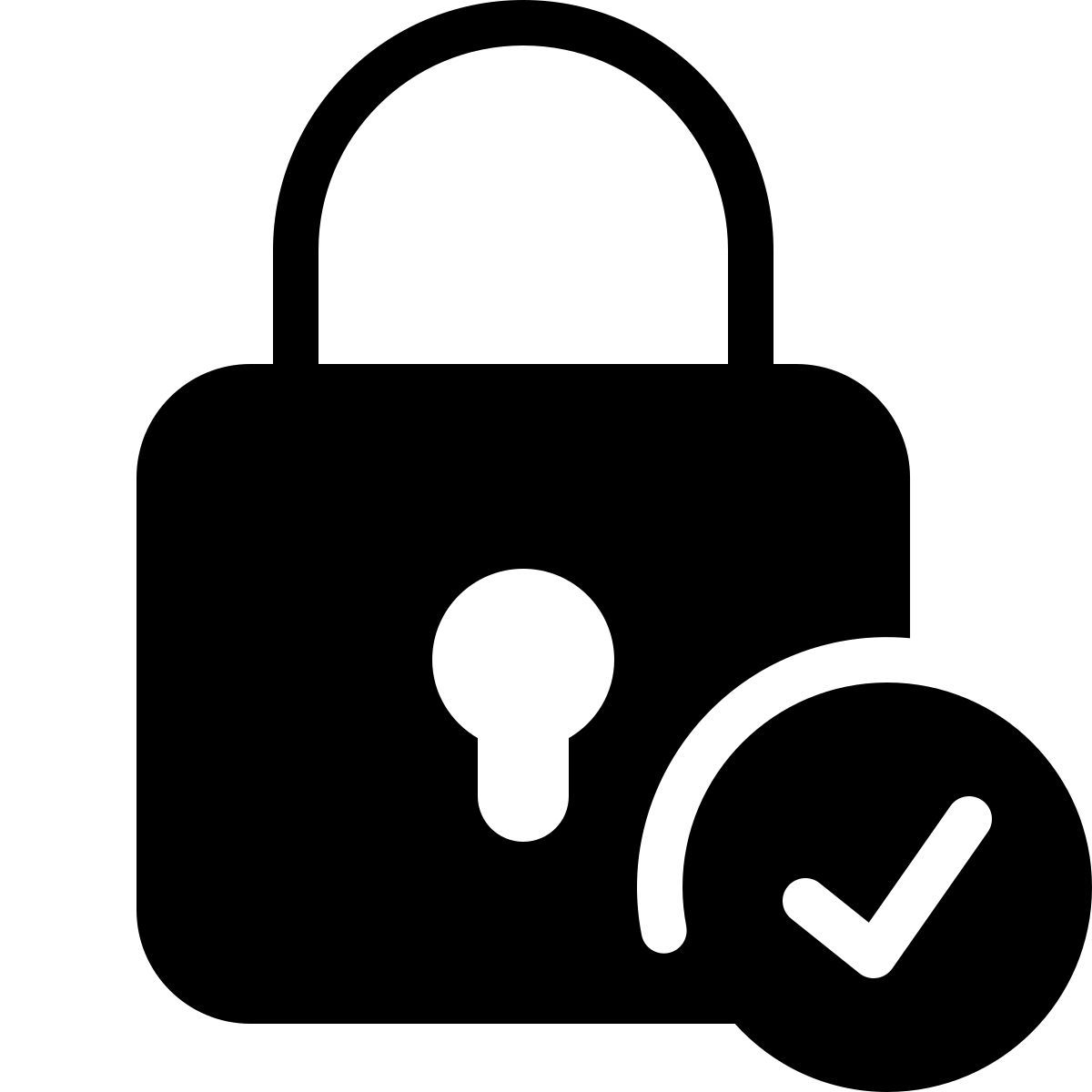 parakeet filled style check lock icon