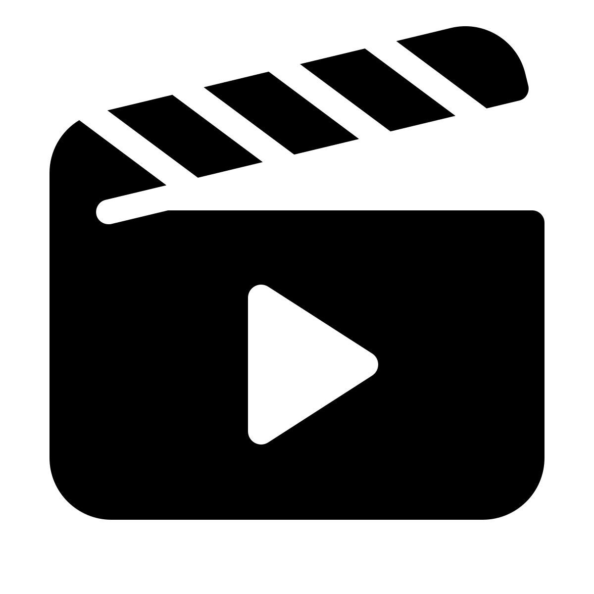 parakeet filled style clapperboard icon