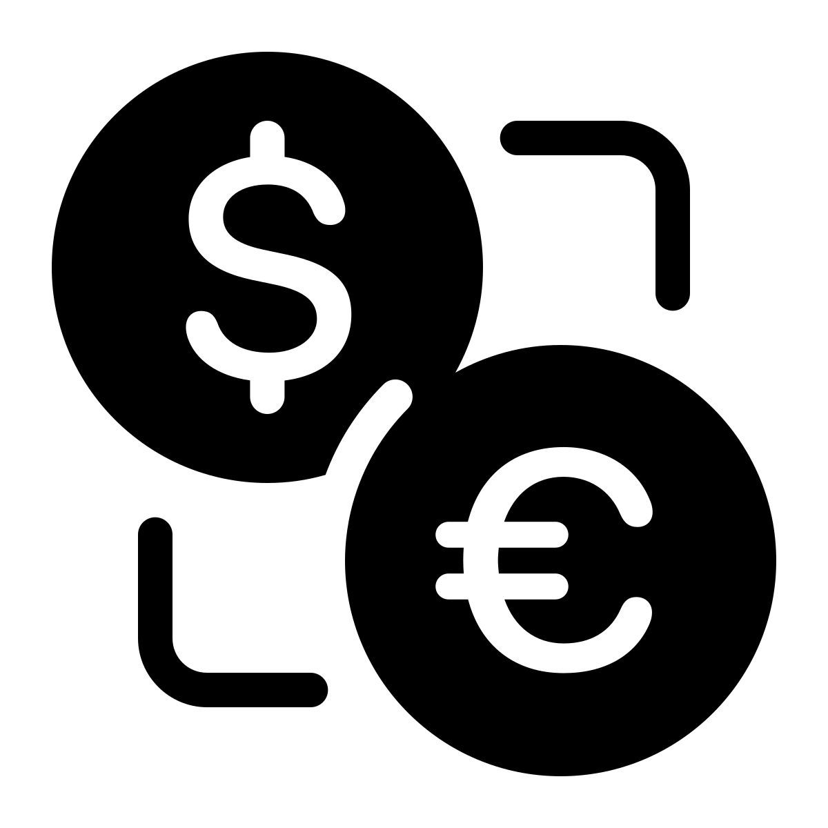 parakeet filled style euro exchange icon