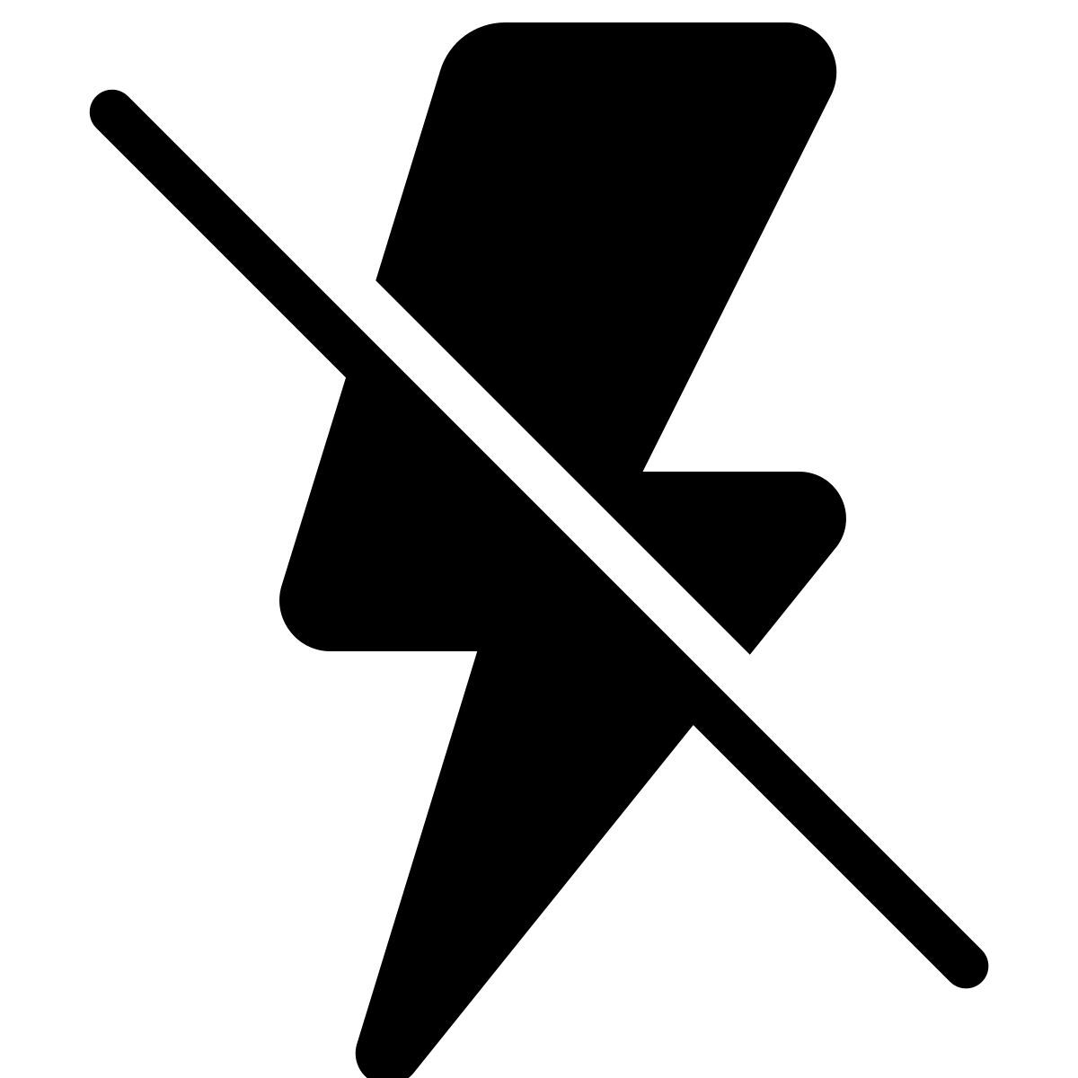 parakeet filled style flash off icon