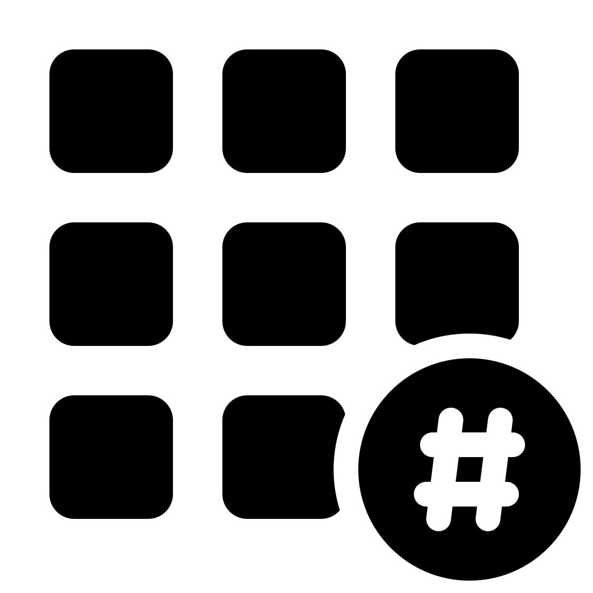 parakeet filled style grille d'hashtags icon