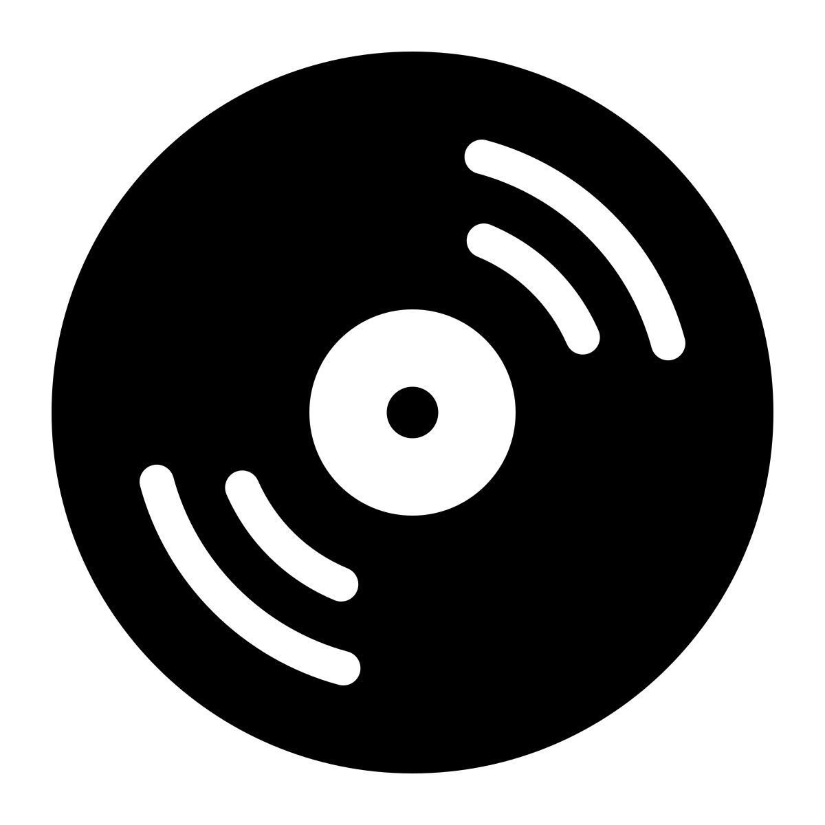 parakeet filled style music record icon