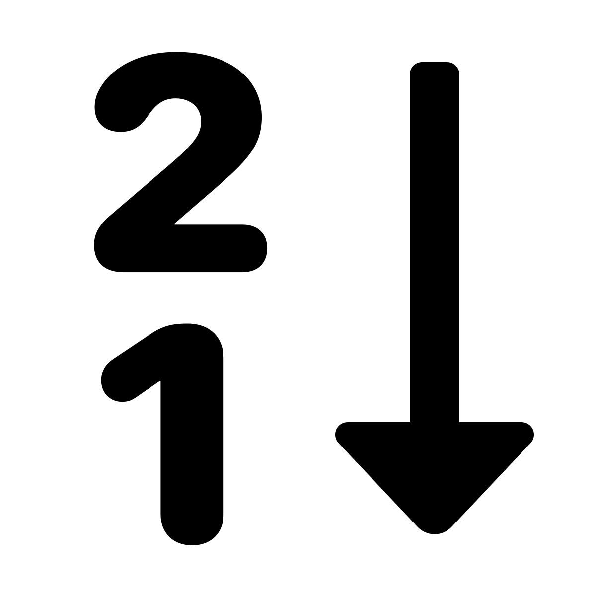 parakeet filled style reversed numerical sorting icon