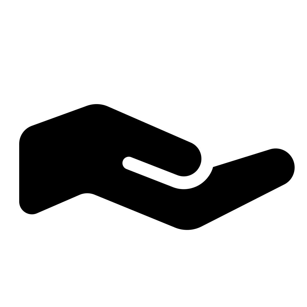 parakeet filled style palm up hand icon