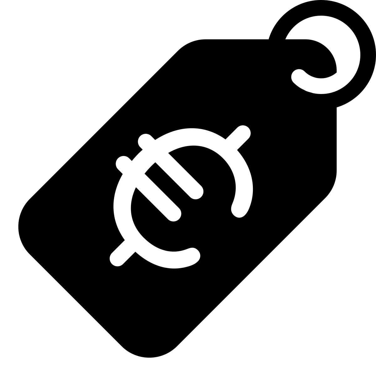 parakeet filled style euro preisschild icon