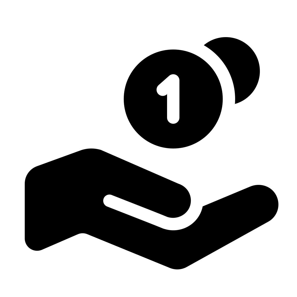 parakeet filled style receive cash icon