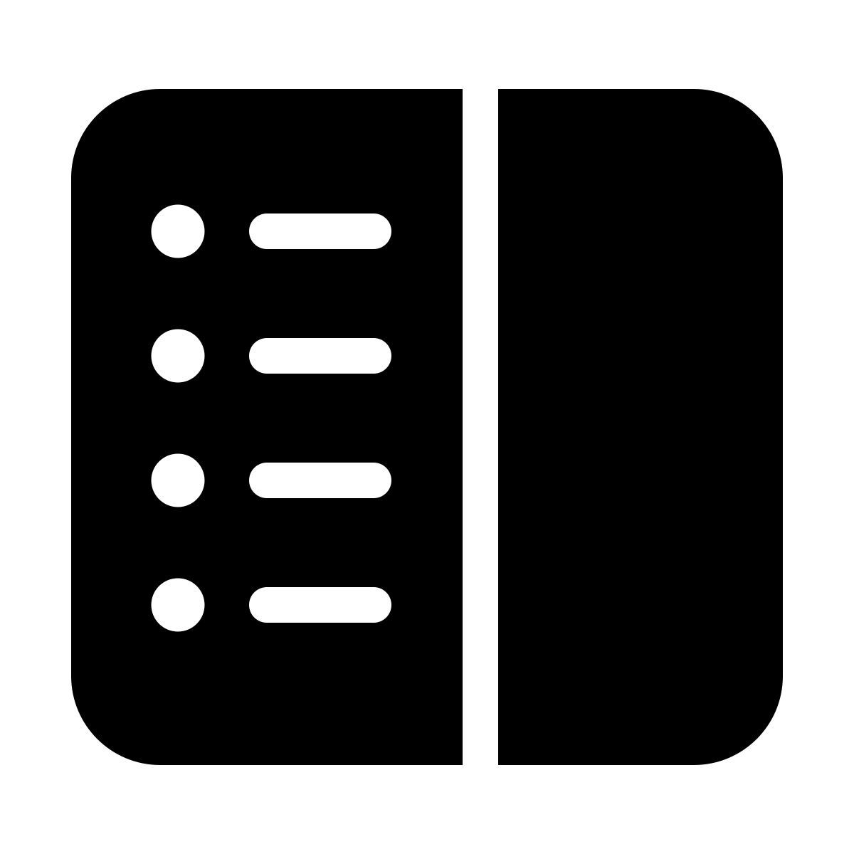 parakeet filled style sidebar menu icon