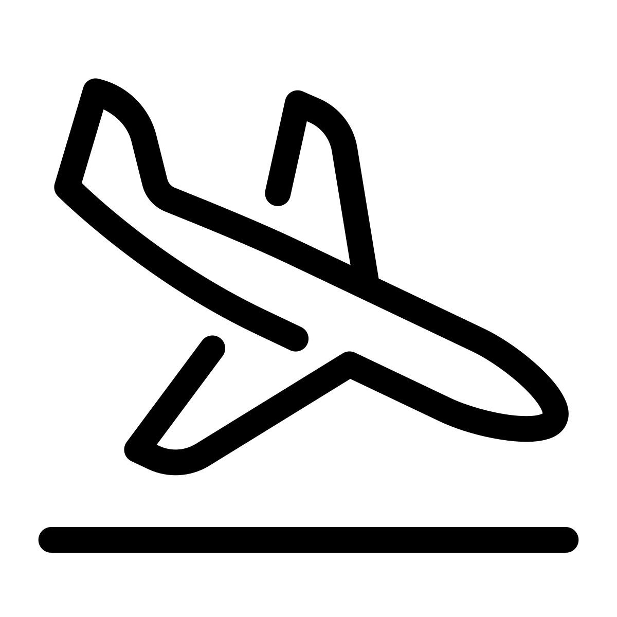 parakeet line style atterraggio aereo icon