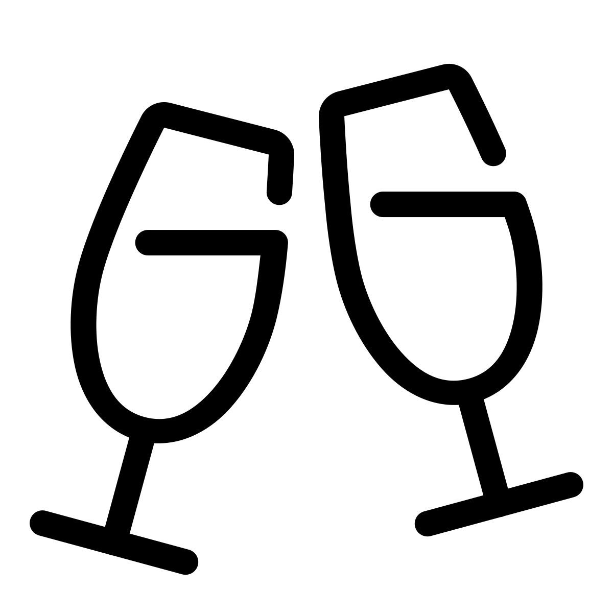 parakeet line style champagne icon