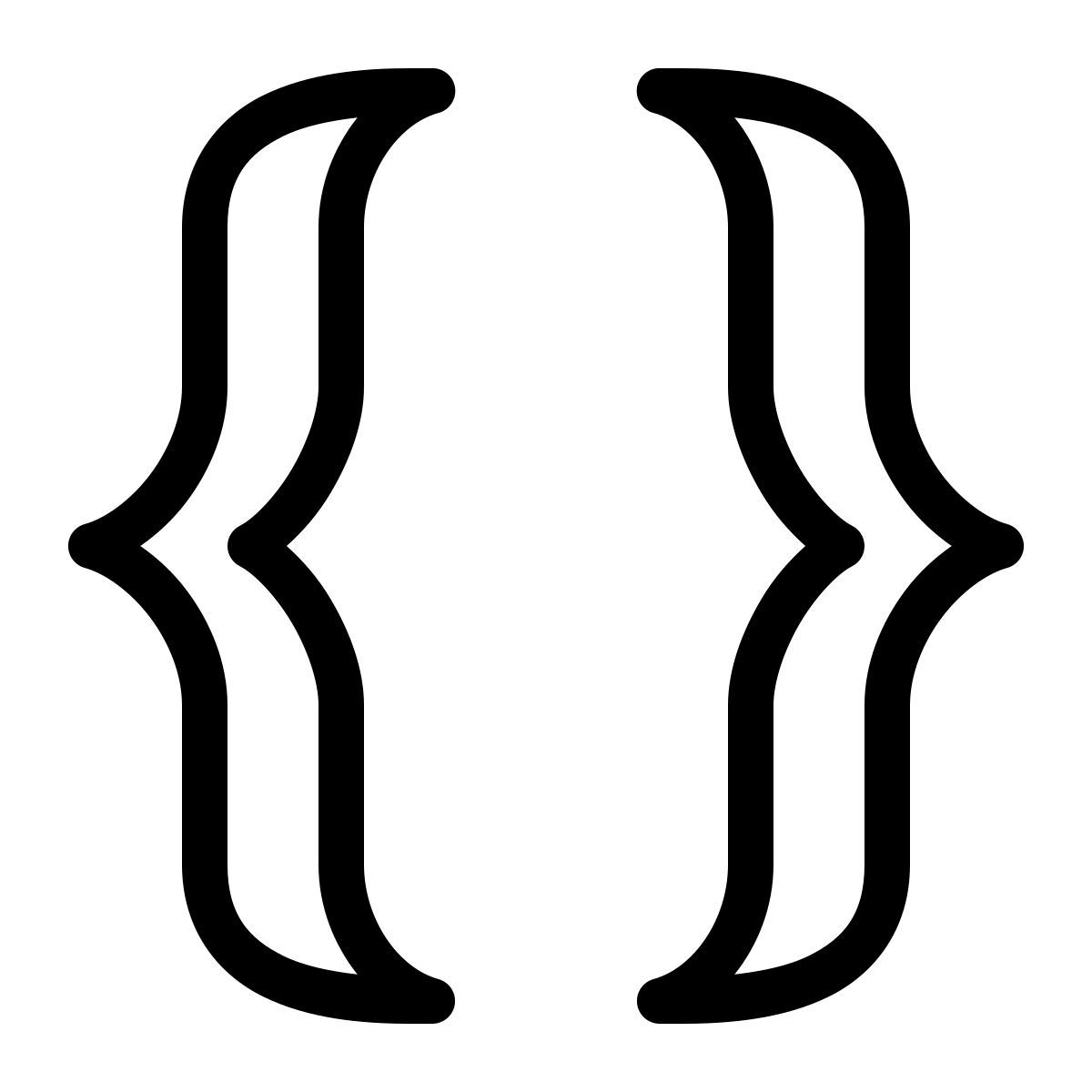 parakeet line style curly brackets icon