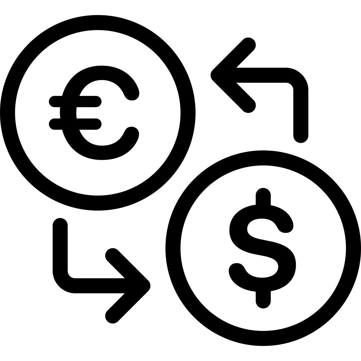 parakeet line style cambio de divisas icon