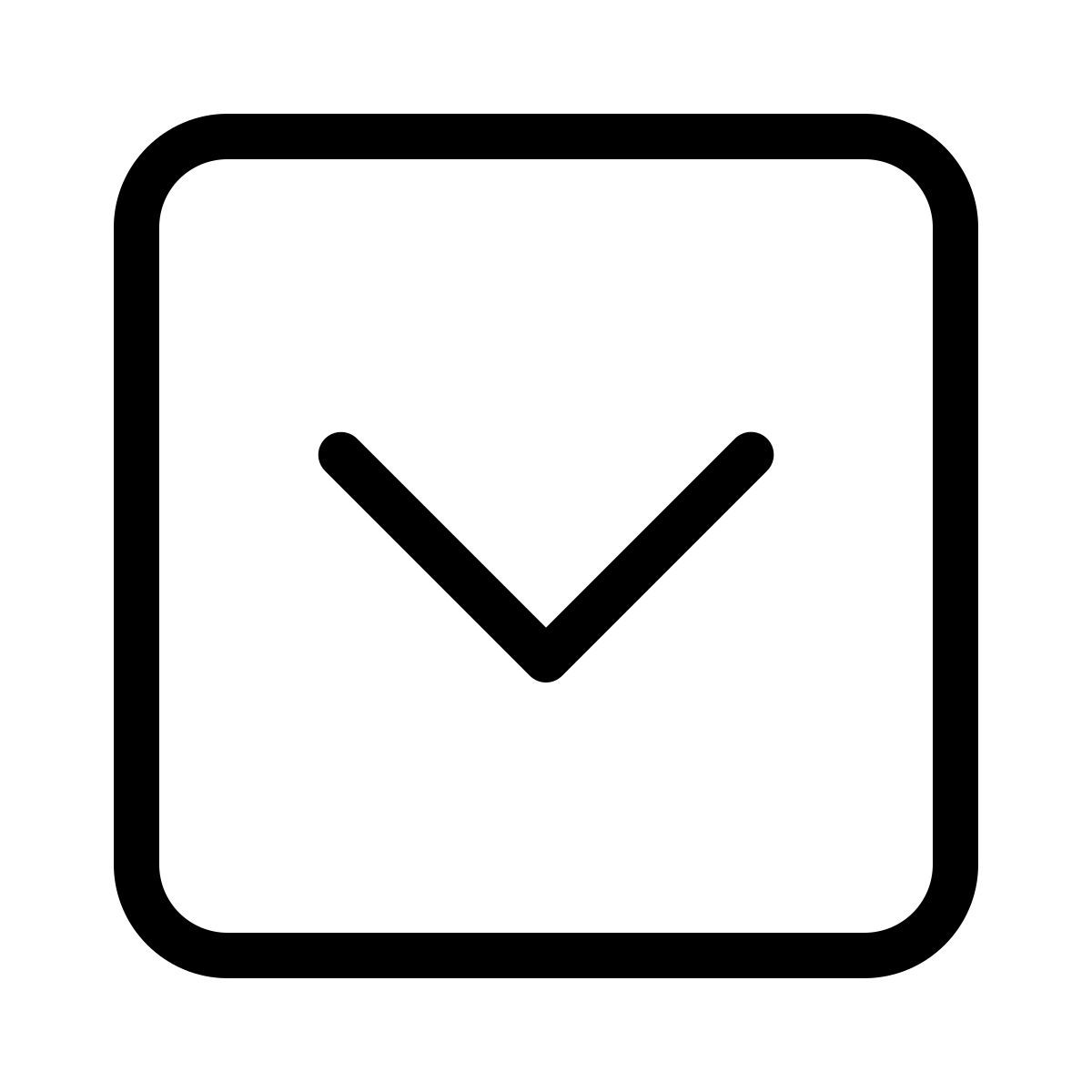 parakeet line style chevron carré bas icon