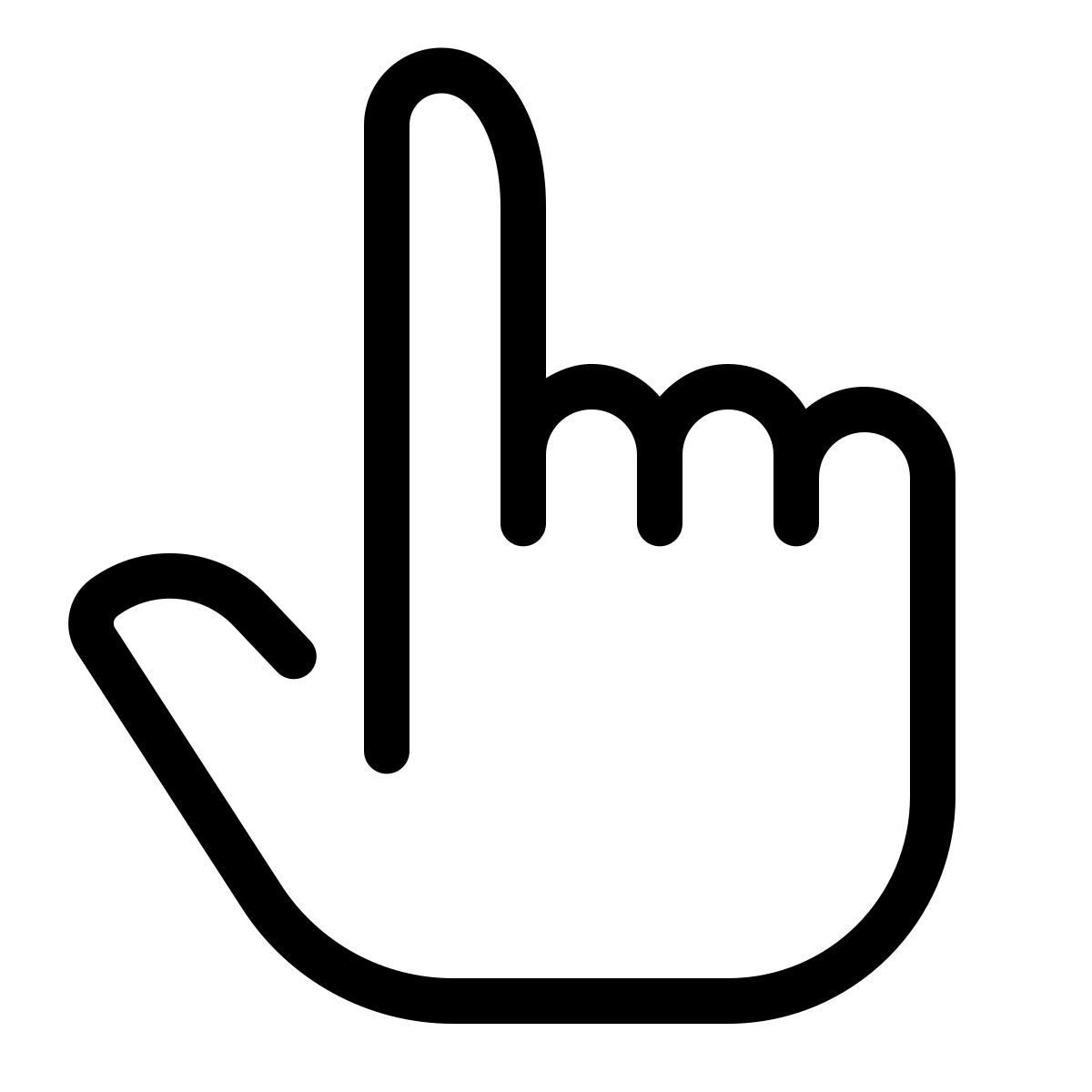 parakeet line style índice y pulgar icon