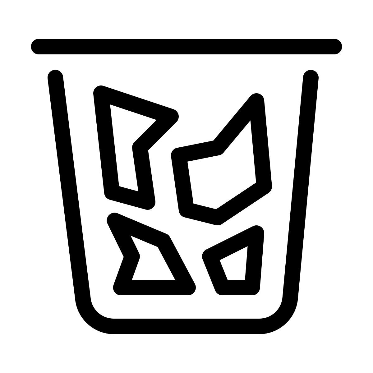 parakeet line style papelera llena icon