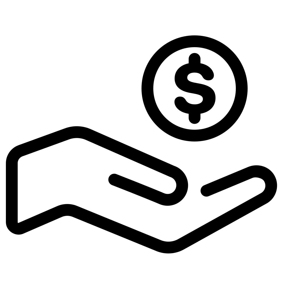 parakeet line style get cash icon