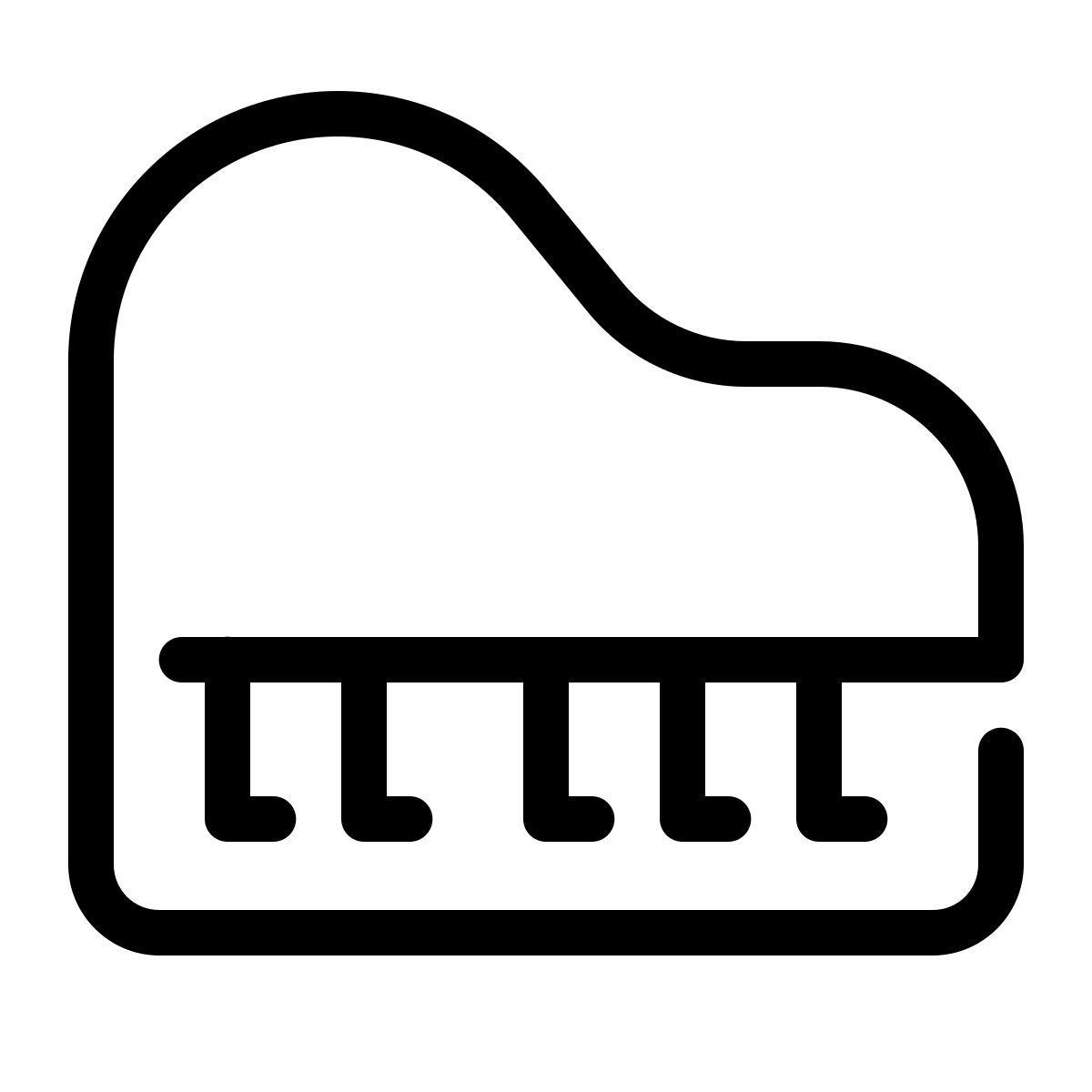 parakeet line style grand piano icon