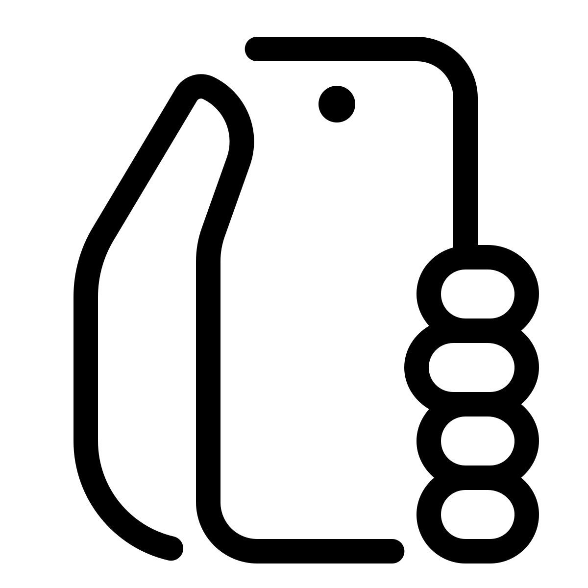 parakeet line style mano con teléfono inteligente icon