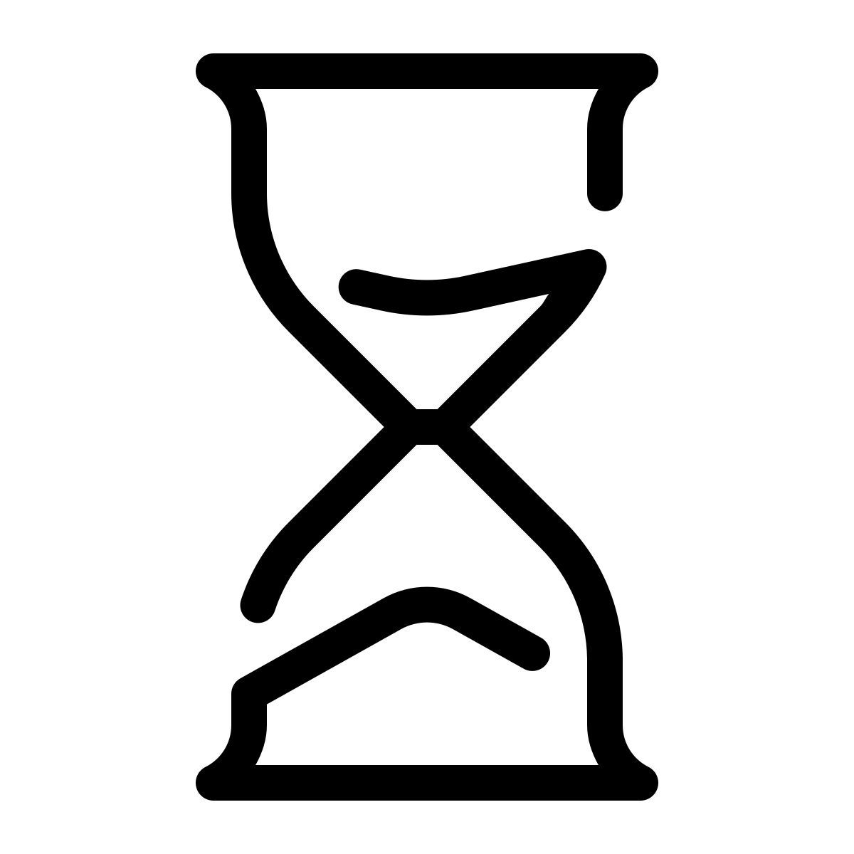 parakeet line style clessidra icon