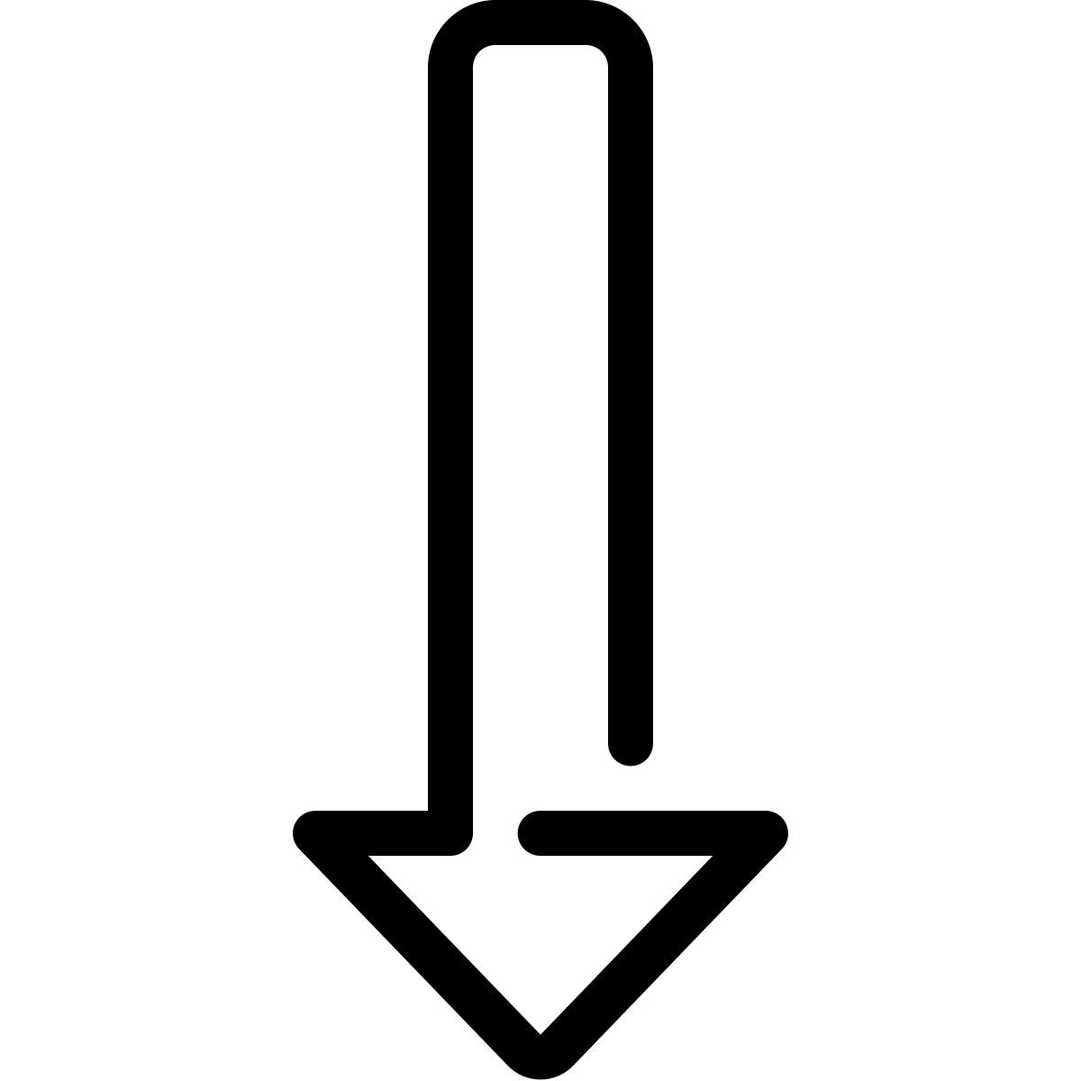 parakeet line style freccia lunga giù icon