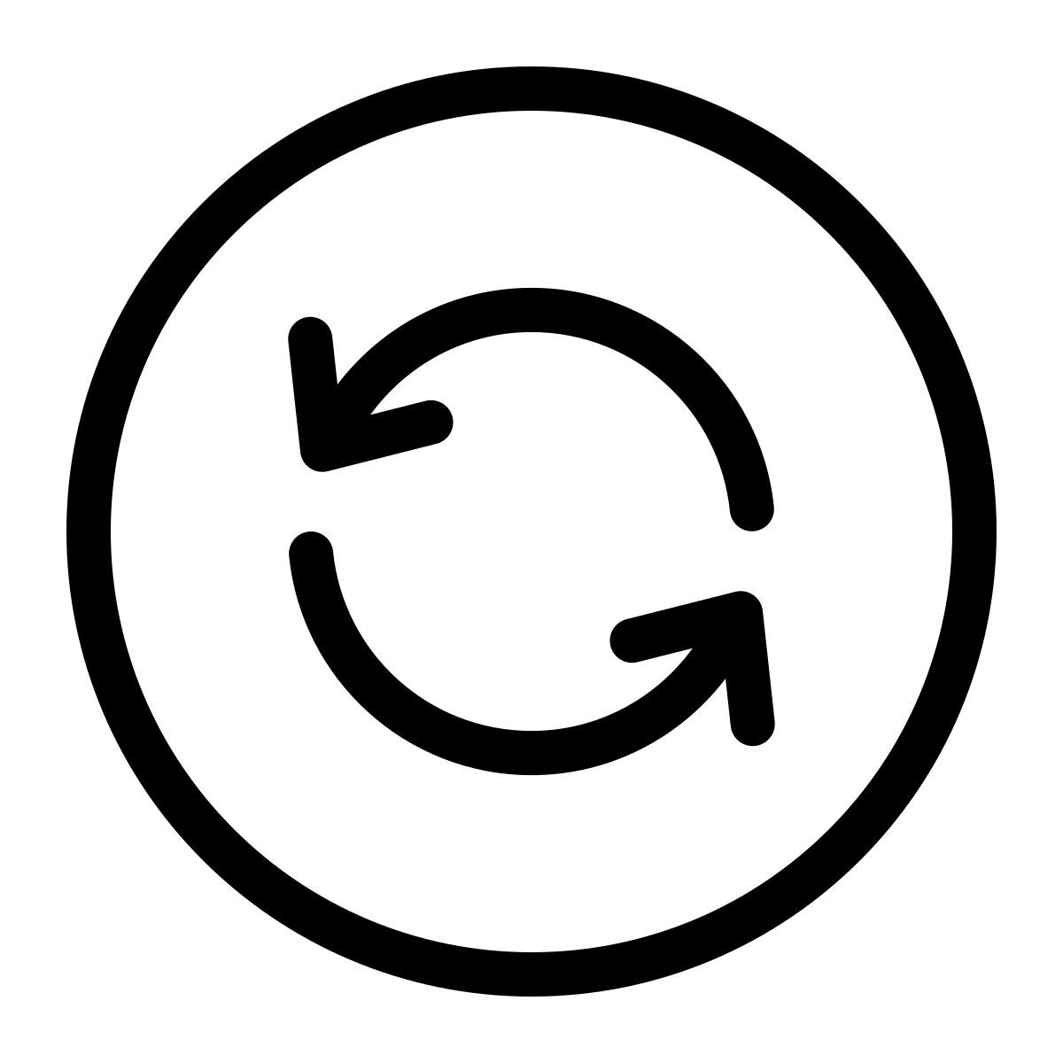 parakeet line style loop left rotation icon