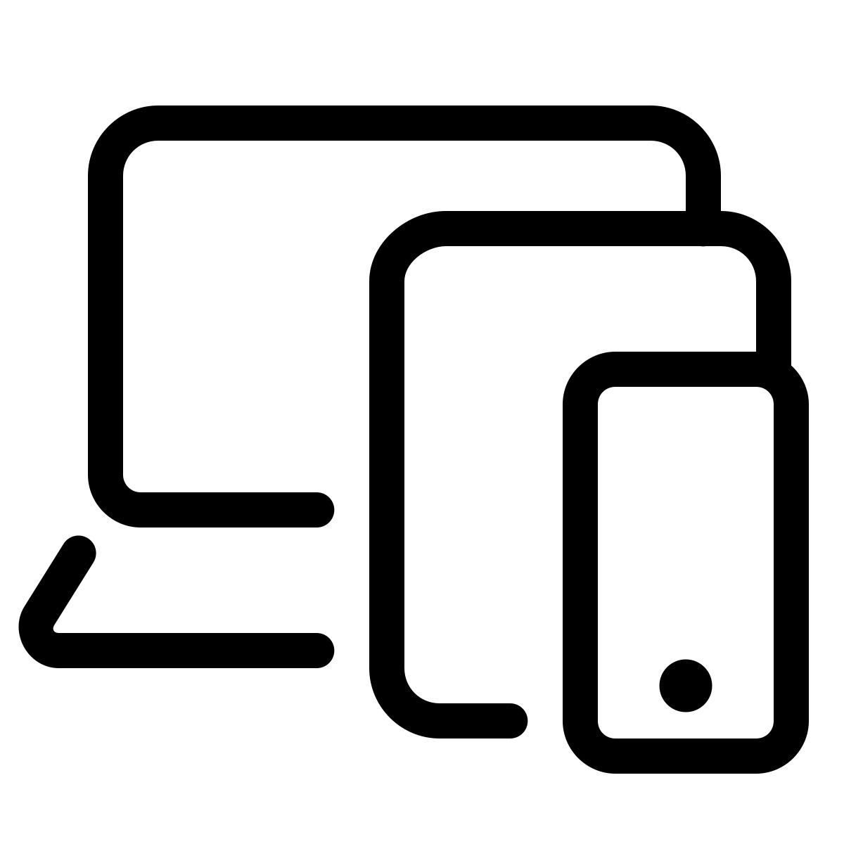 parakeet line style múltiples dispositivos icon