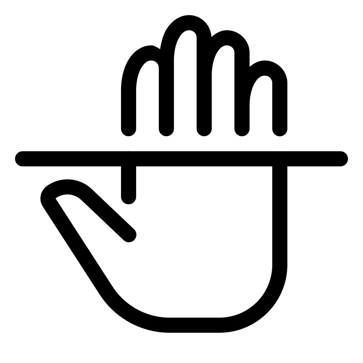 parakeet line style palm scan icon