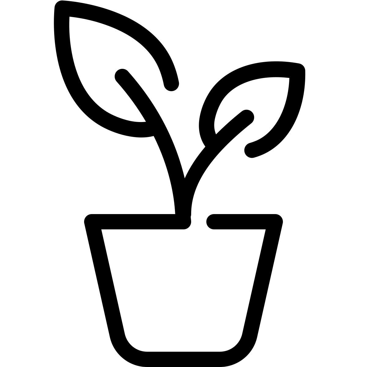 parakeet line style pianta da vaso icon