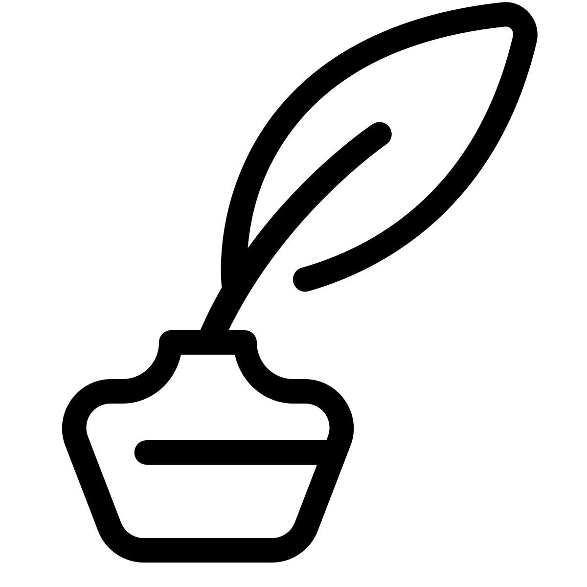 parakeet line style pluma con tinta icon