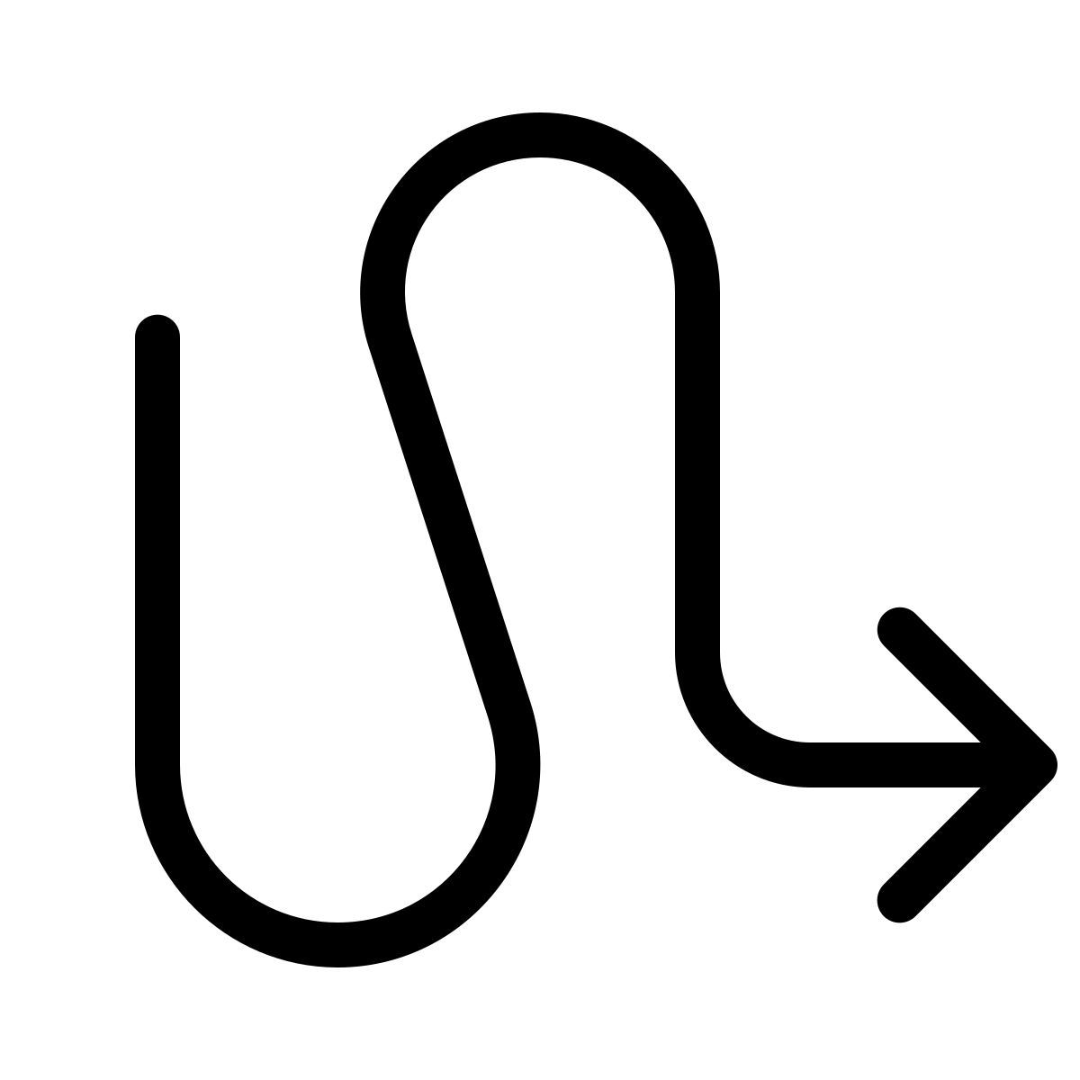 parakeet line style freccia ondulata icon