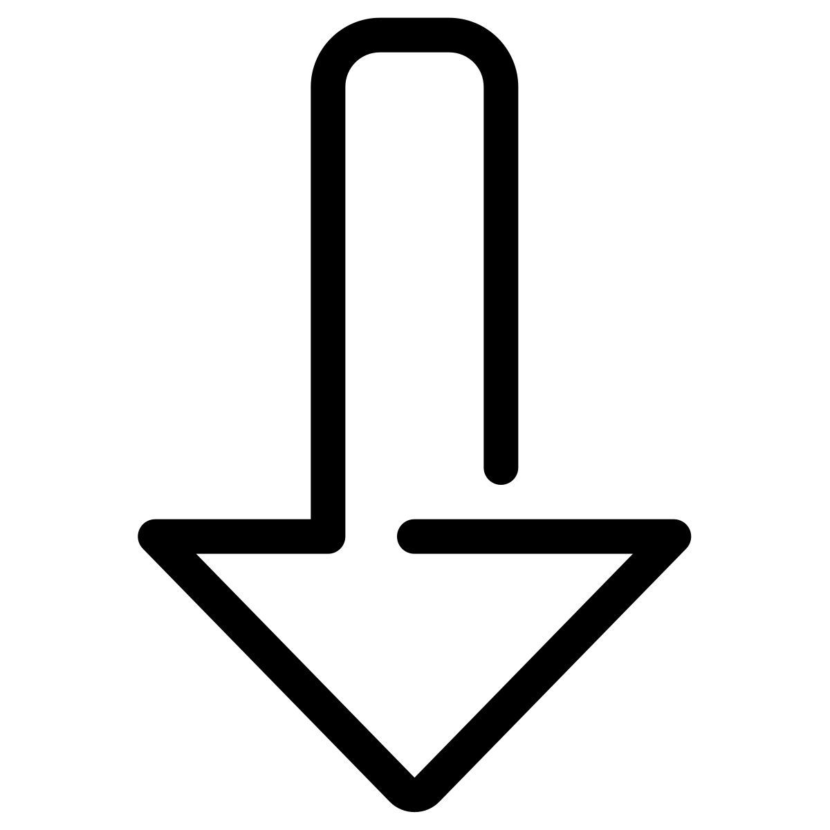 parakeet line style dicker pfeil nach unten icon