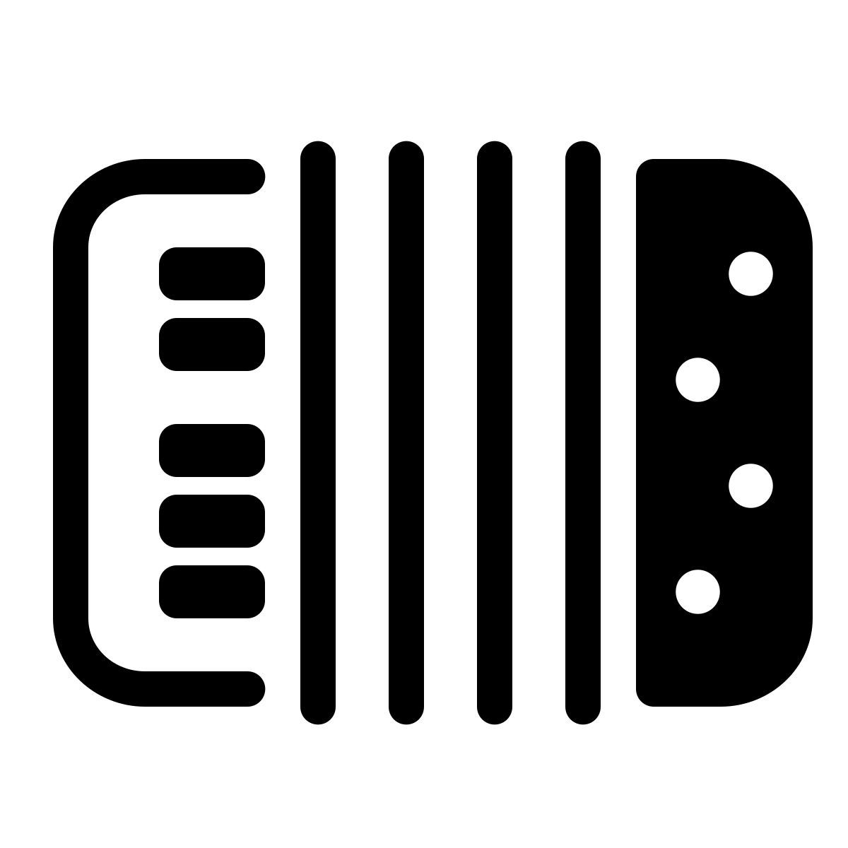 parakeet partial filled style acordeón icon